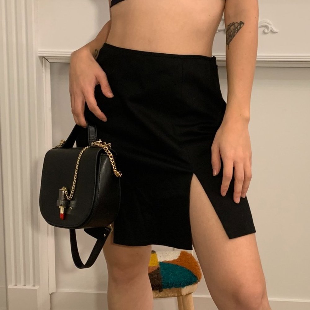 Vintage slit short skirt